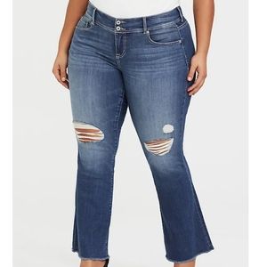 Torrid Flared Flip Flop Jean - Medium Wash